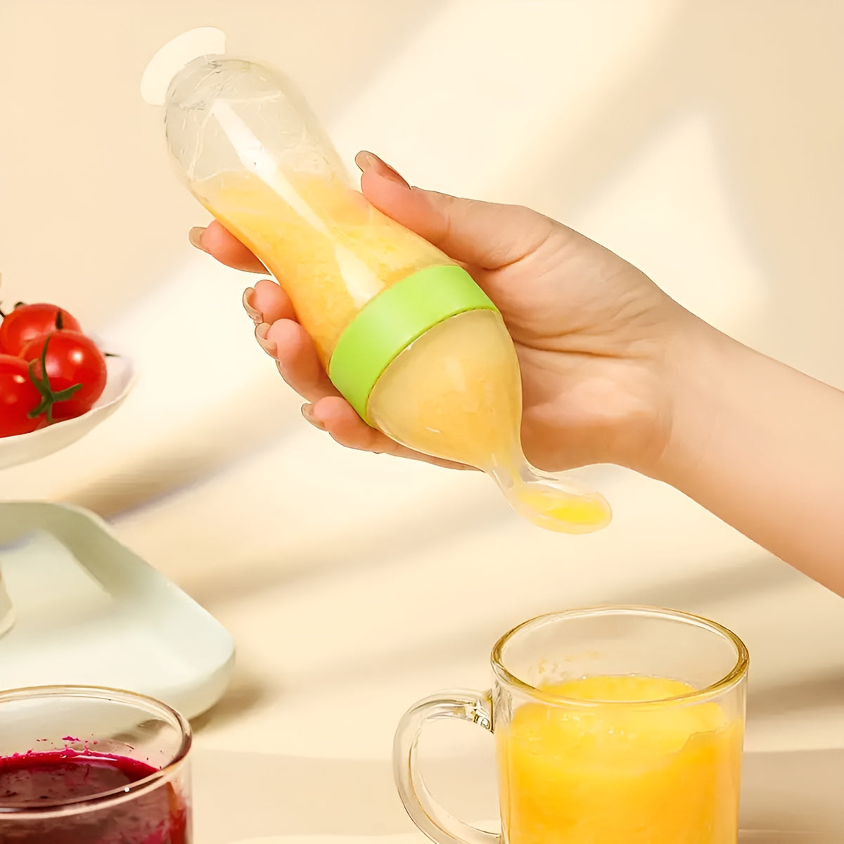 Botella de silicona con cuchara y cubierta 90ml – Tienda online NQLN Store Venezuela