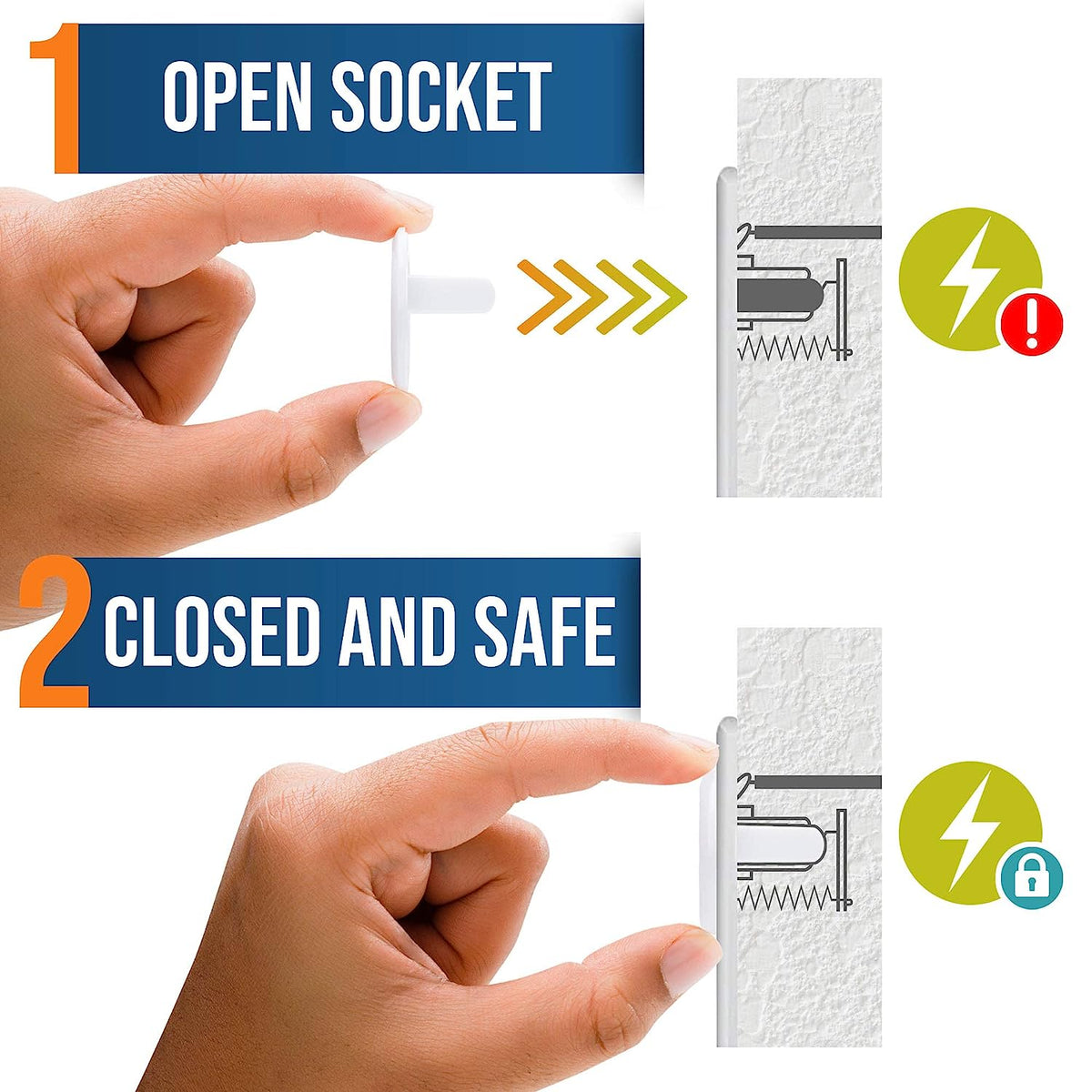 Protector de enchufe de seguridad para bebé (Pack de 14) – Detalle de calidad y acabado – NQLN Store