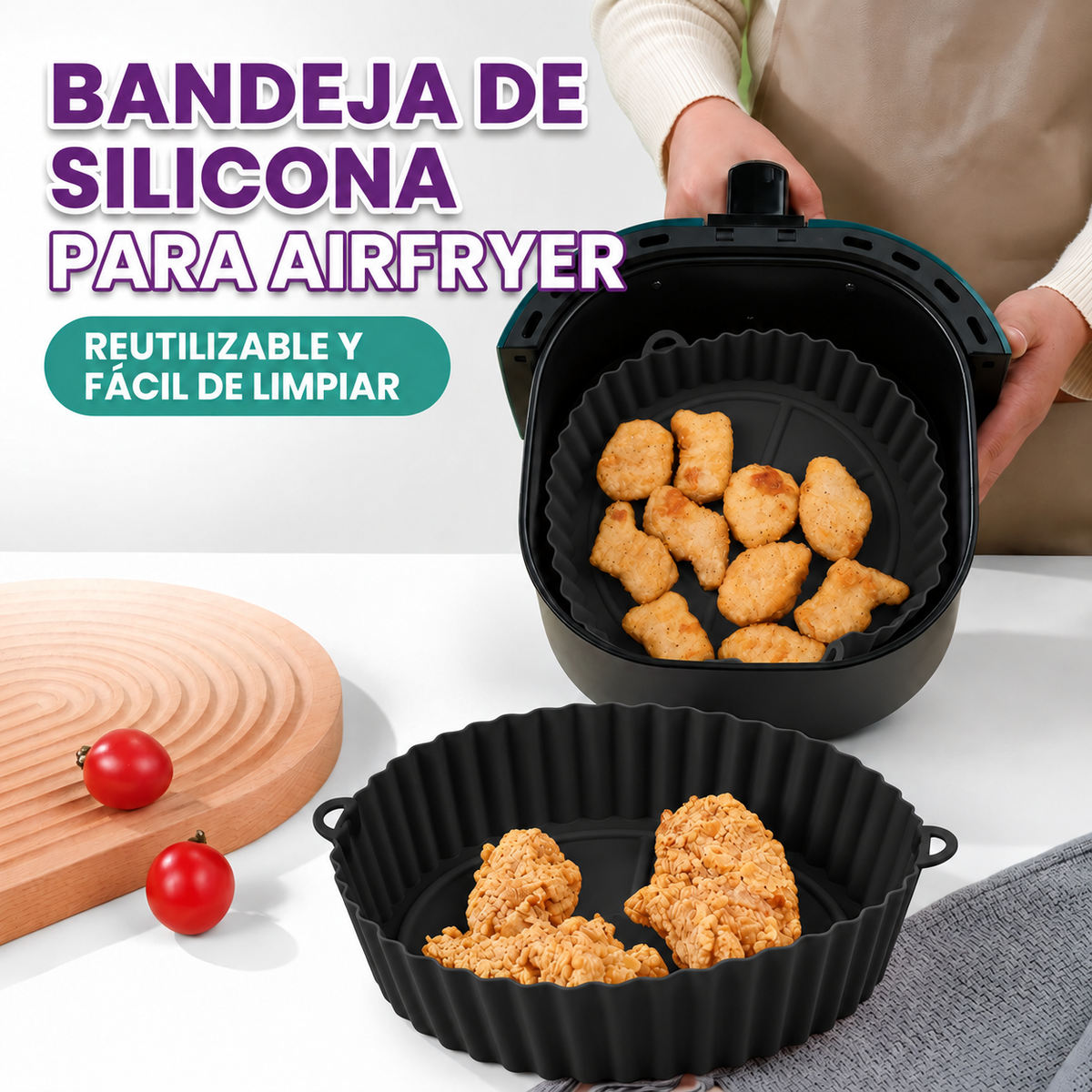 Bandeja de silicona para freidoras de aire