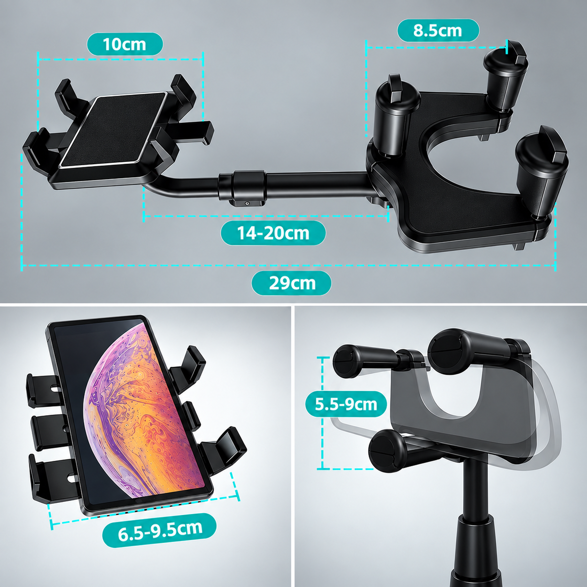 Soporte de telefono para retrovisor de carro