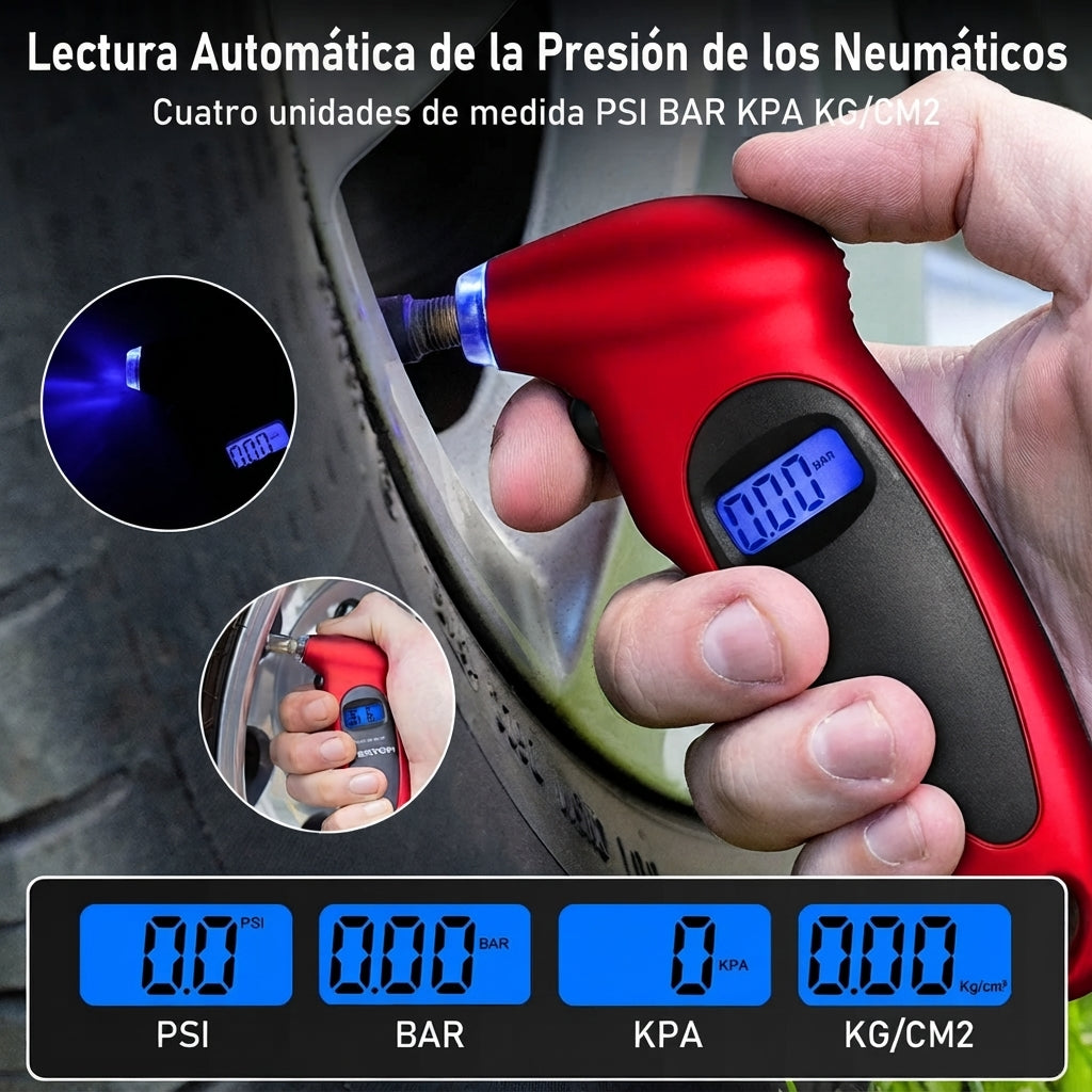 Calibre digital de presion para neumaticos
