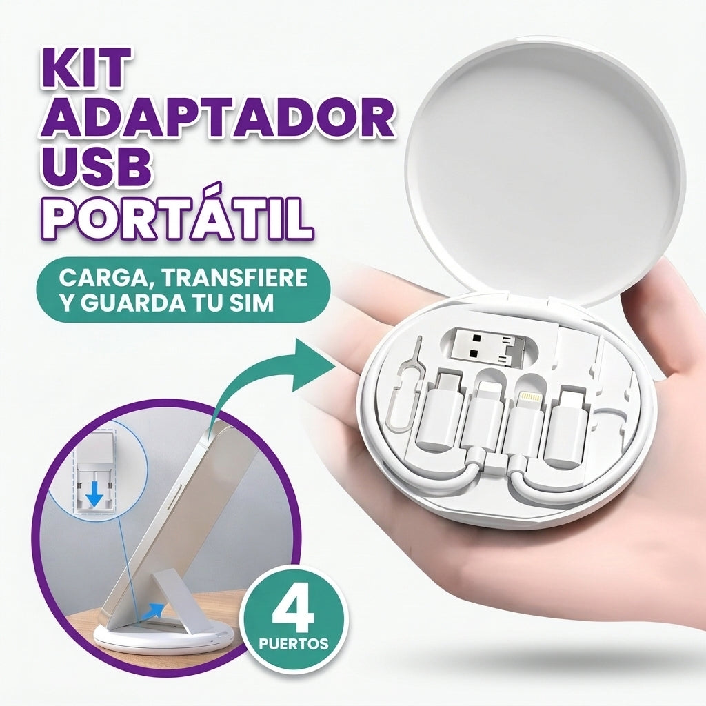 Kit de almacenamiento de tarjetas adaptadoras USB