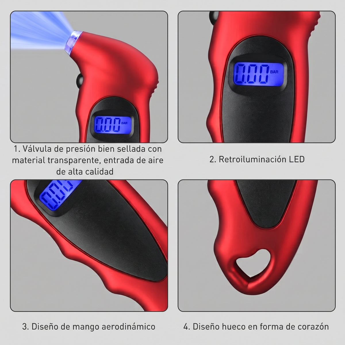 Calibre digital de presion para neumaticos