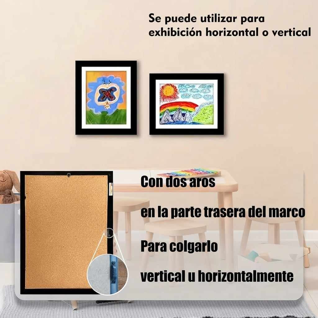 Marco con apertura para dibujos de niños