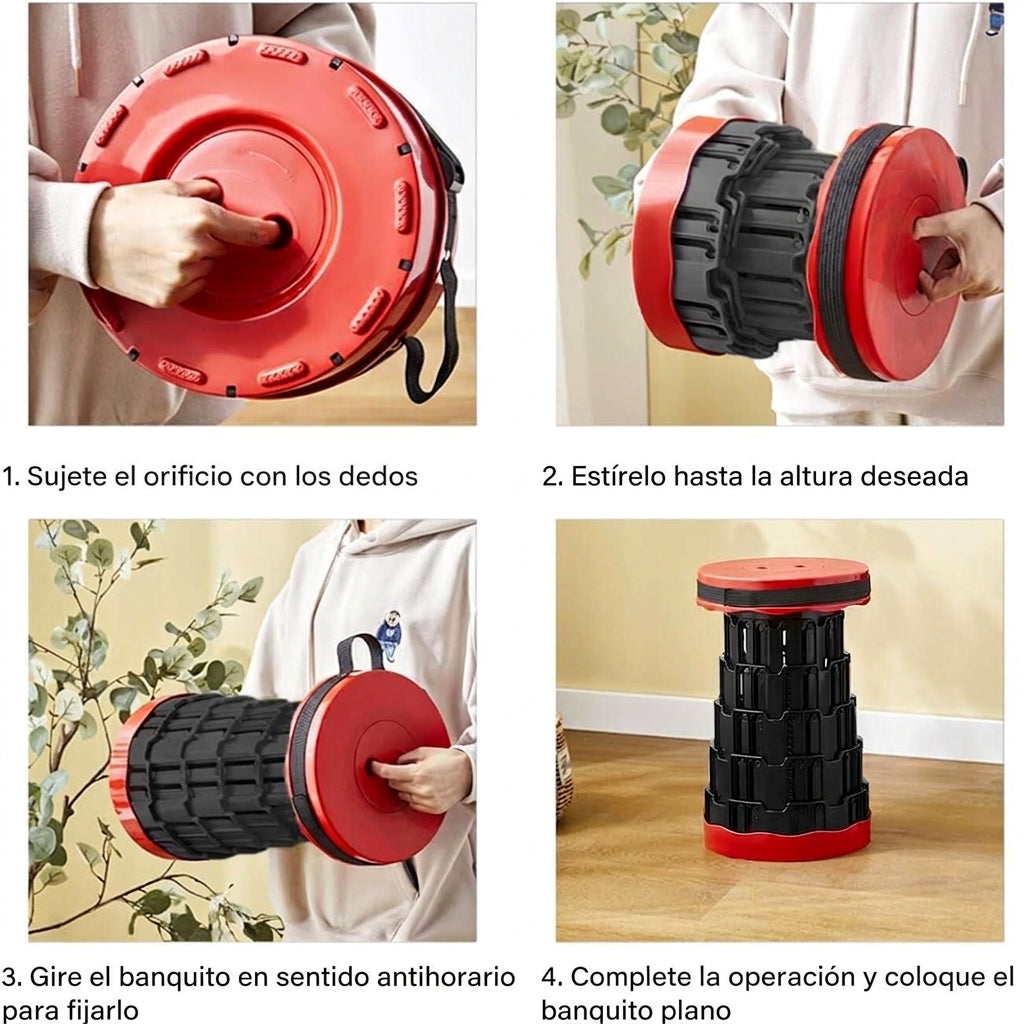 Banquito plegable flexible y portatil en forma de disco