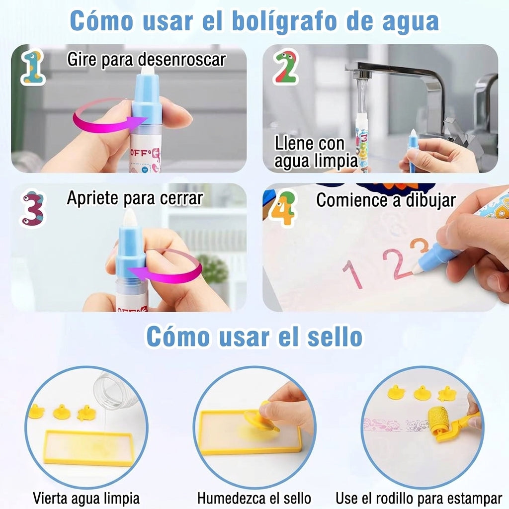 Alfombra magica de agua para dibujar