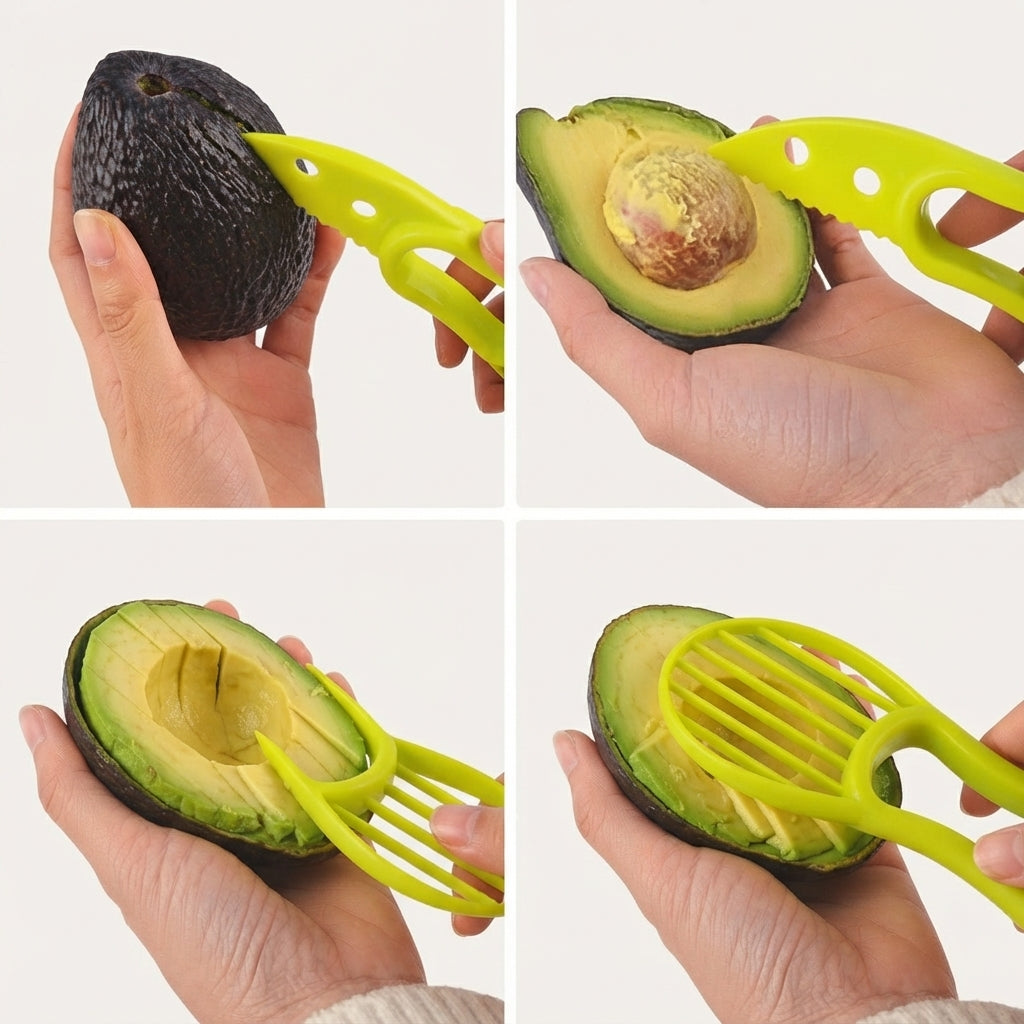 Cortador multifuncional para aguacate