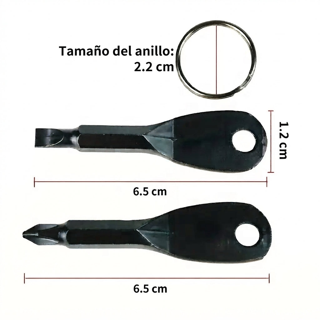 Mini llavero de bolsillo con destornillador
