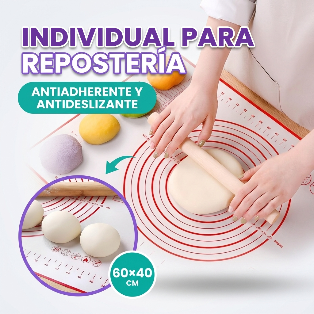 Individual de silicona antideslizante para reposteria