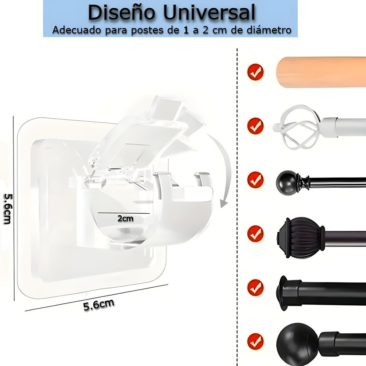 Soporte Autoadhesivo para Cortinas (Pack de 10) – Al mejor precio en NQLN Store Caracas y Margarita