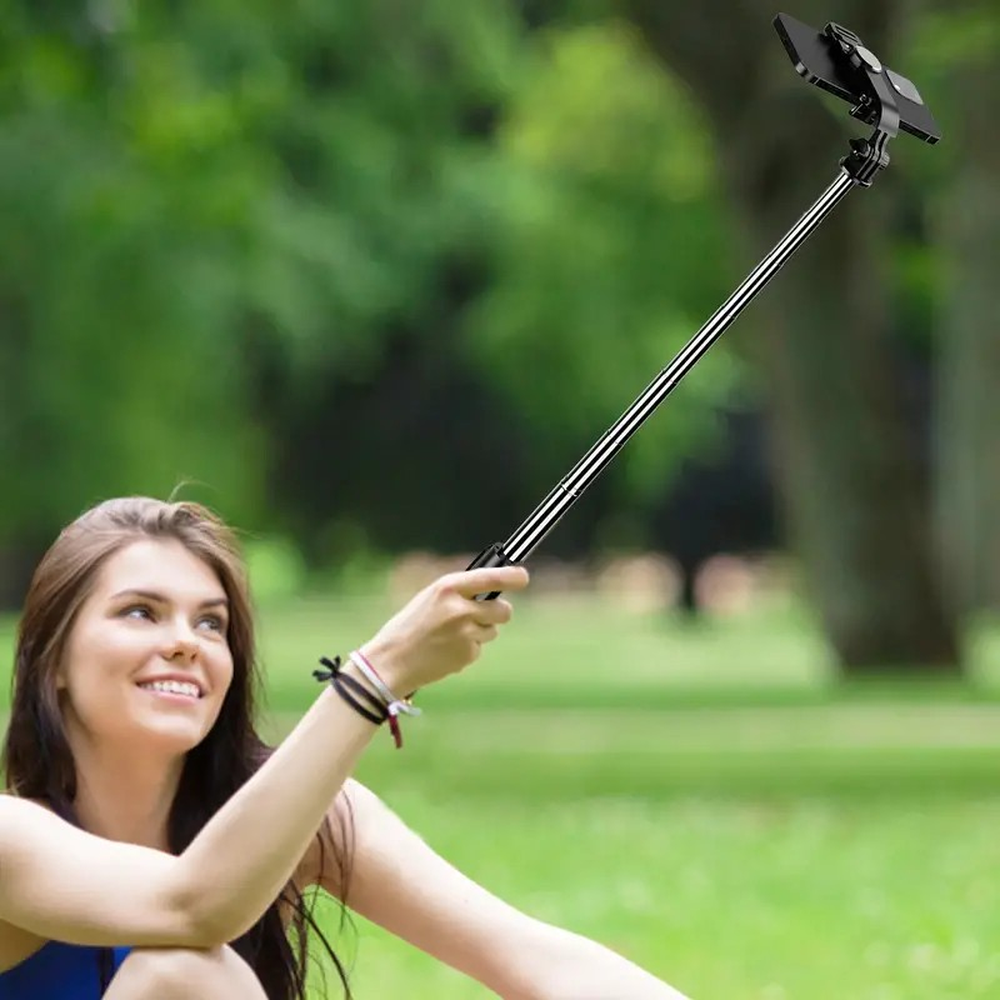 Tripode de palo selfie extensible con control remoto inalambrico