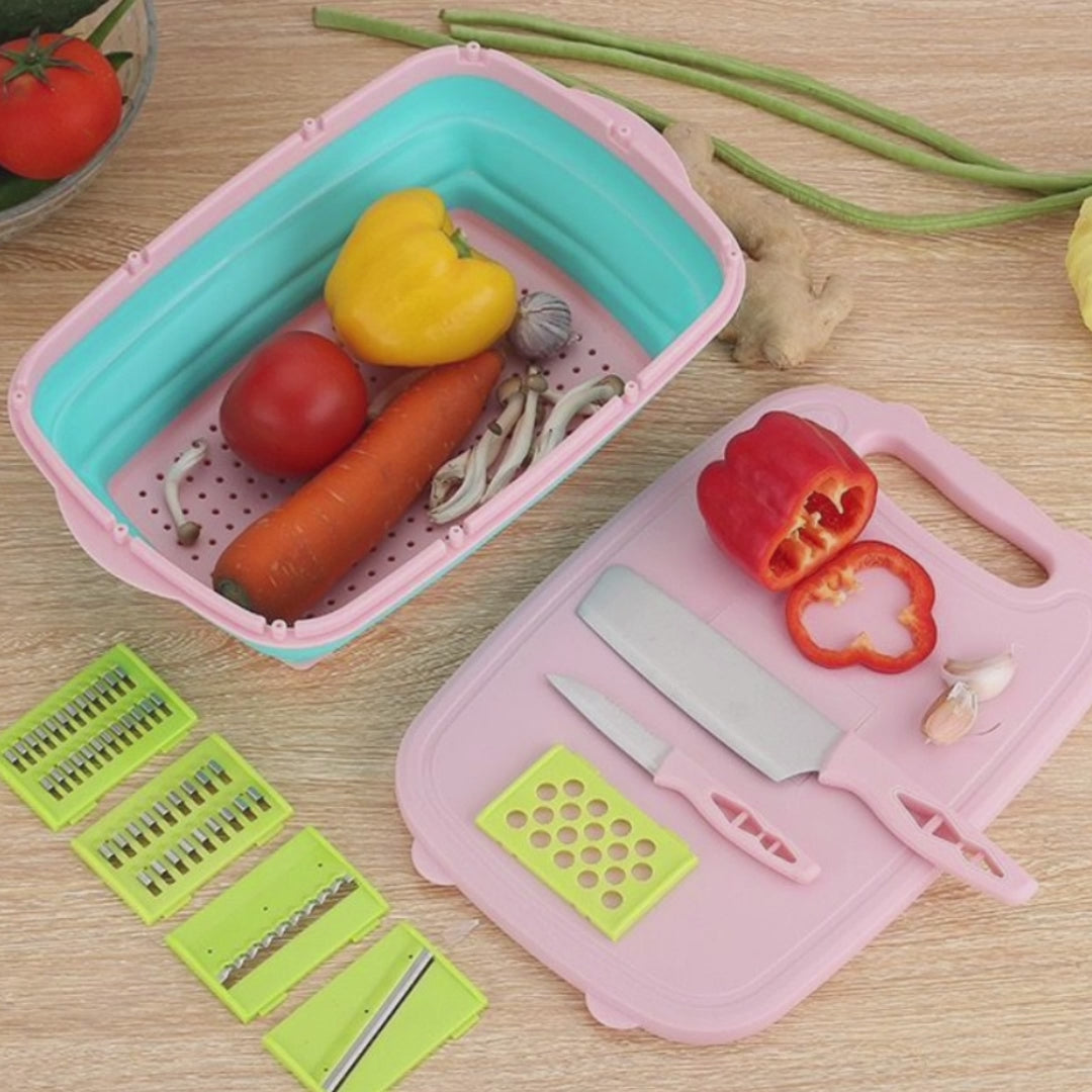 Tabla de cortar multifuncional con accesorios