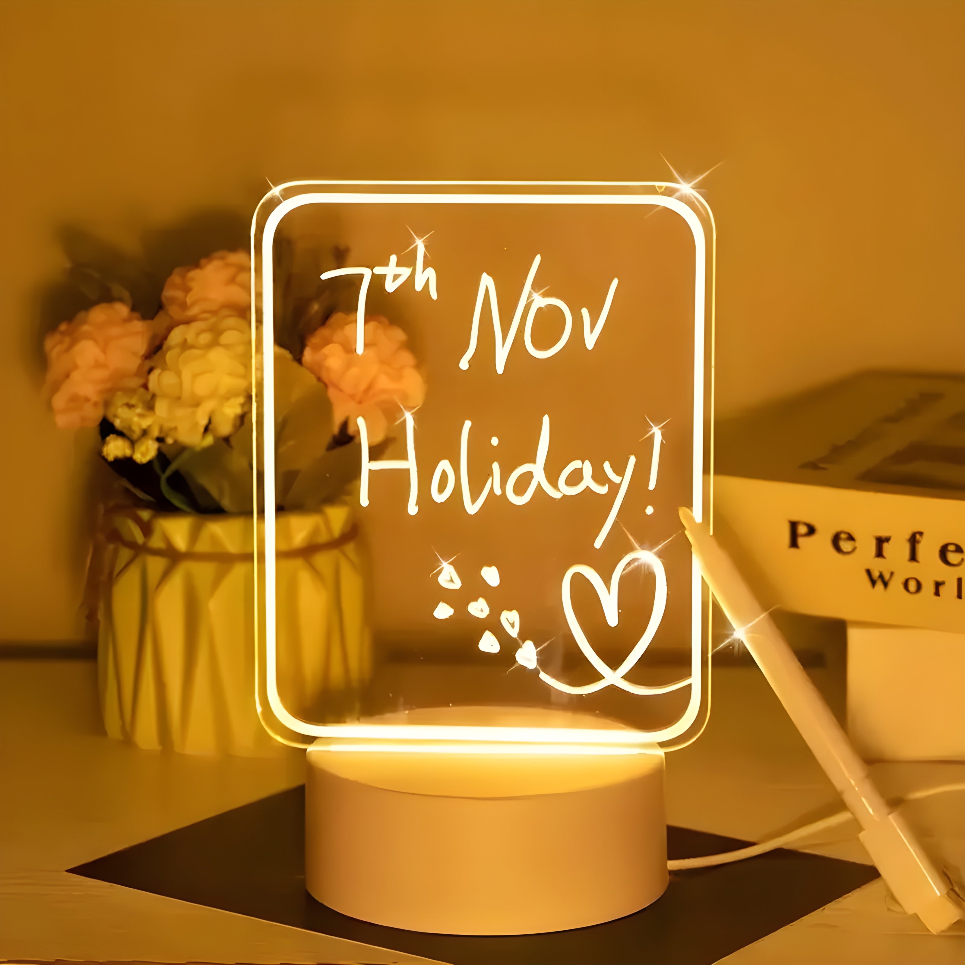 Tablero acrílico de escritura LED