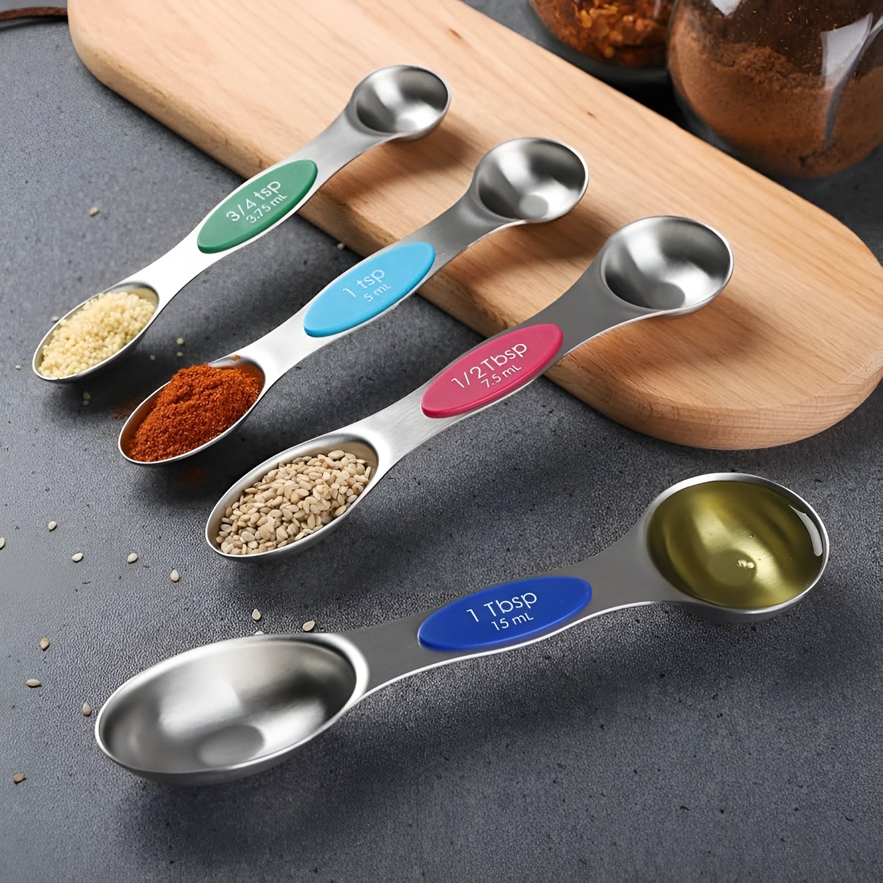 Juego de 8 cucharas medidoras magnéticas