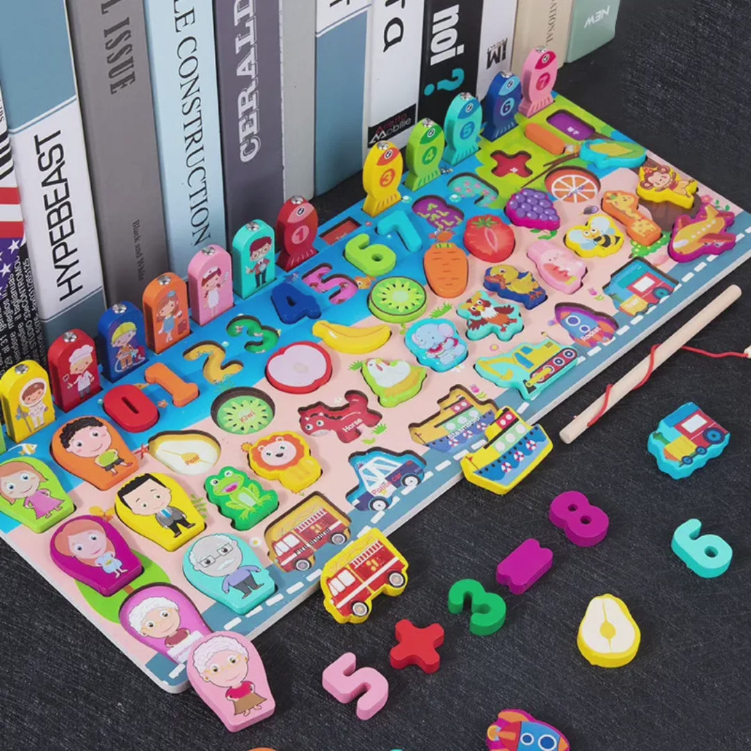 Juego de Pesca Magnetico Puzzle Rompecabezas de Madera