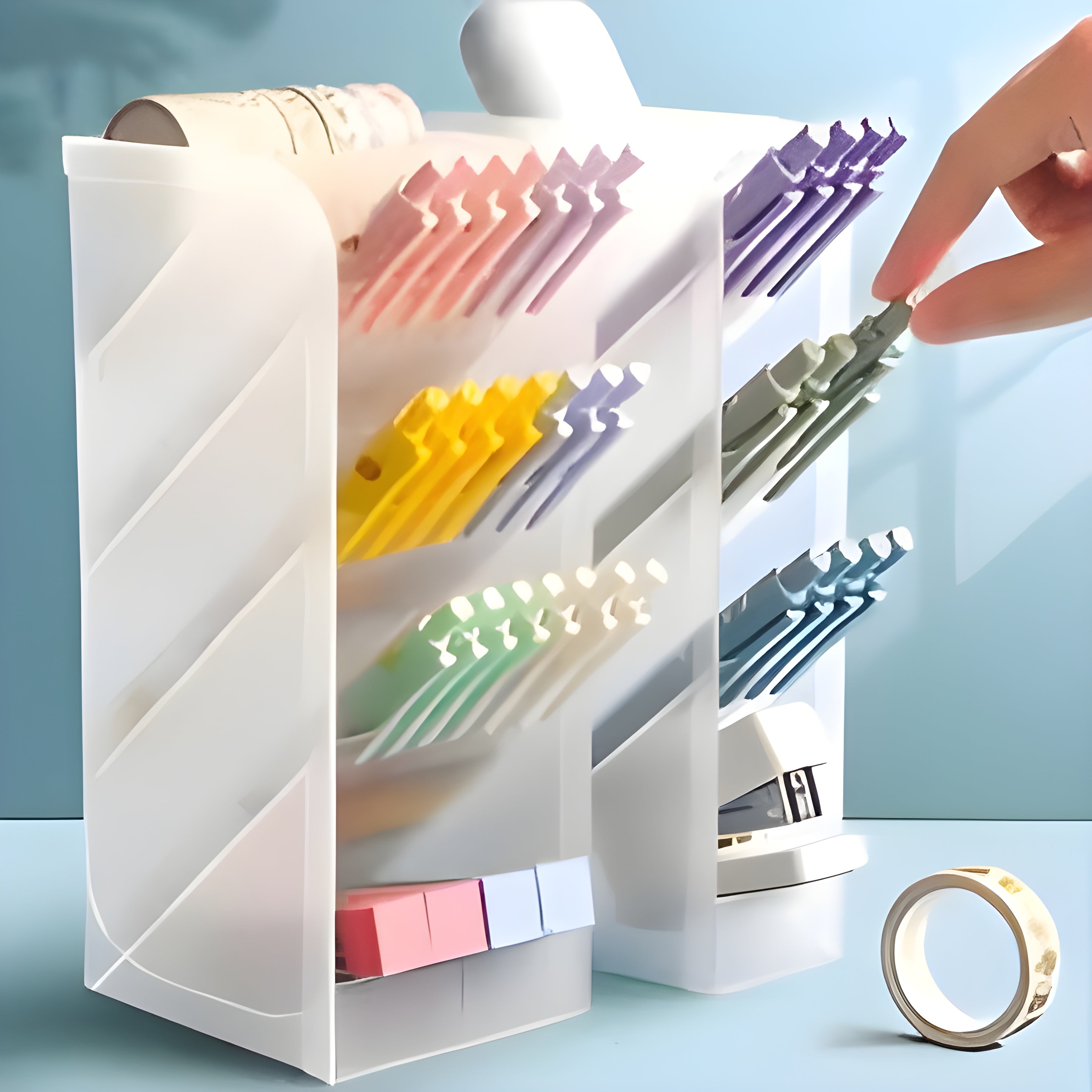 Portalápices multifunción de 4 rejillas