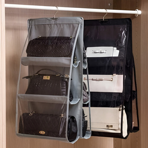 Organizador colgante de almacenamiento para carteras de 3 niveles