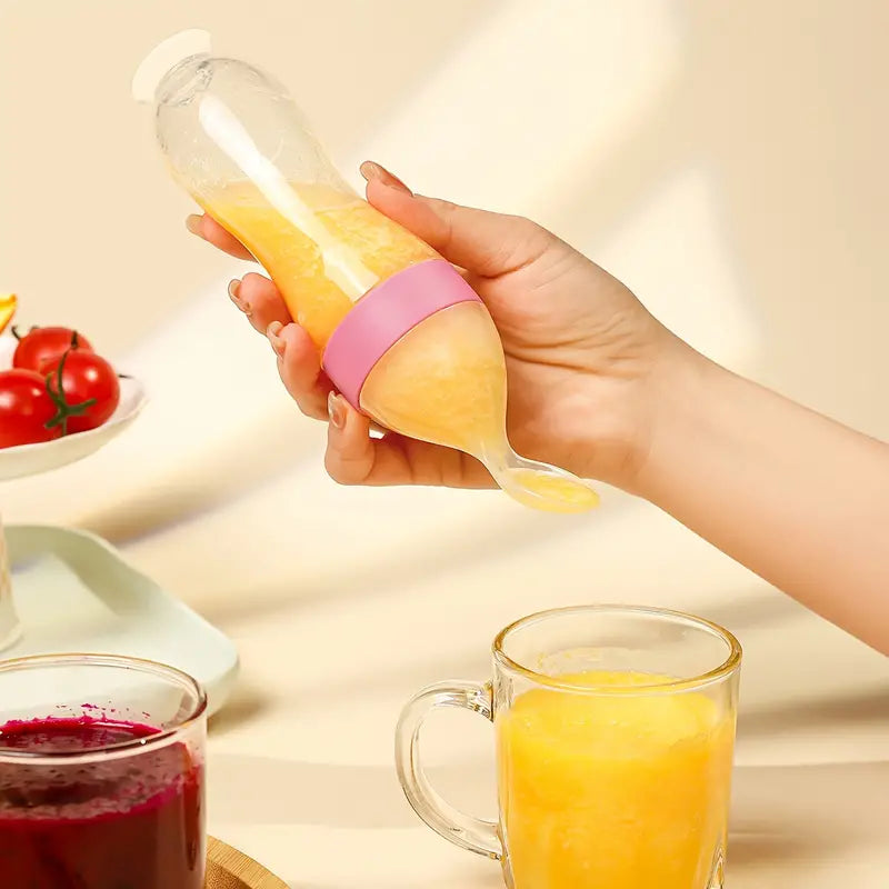 Botella de silicona con cuchara y cubierta  90ml