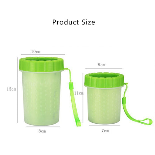 Envase para limpieza de las patas de perro