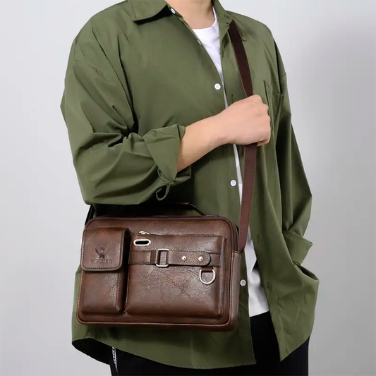 Bolso de piel para hombre