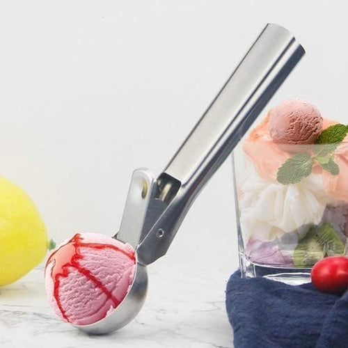 Cuchara para helado de acero inoxidable con gatillo