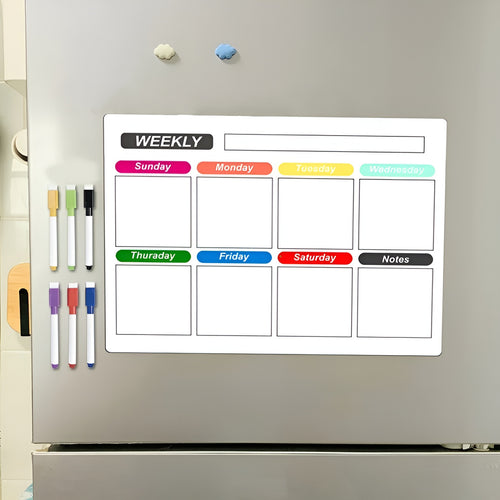 Calendario y pizarra blanca magnetica para nevera