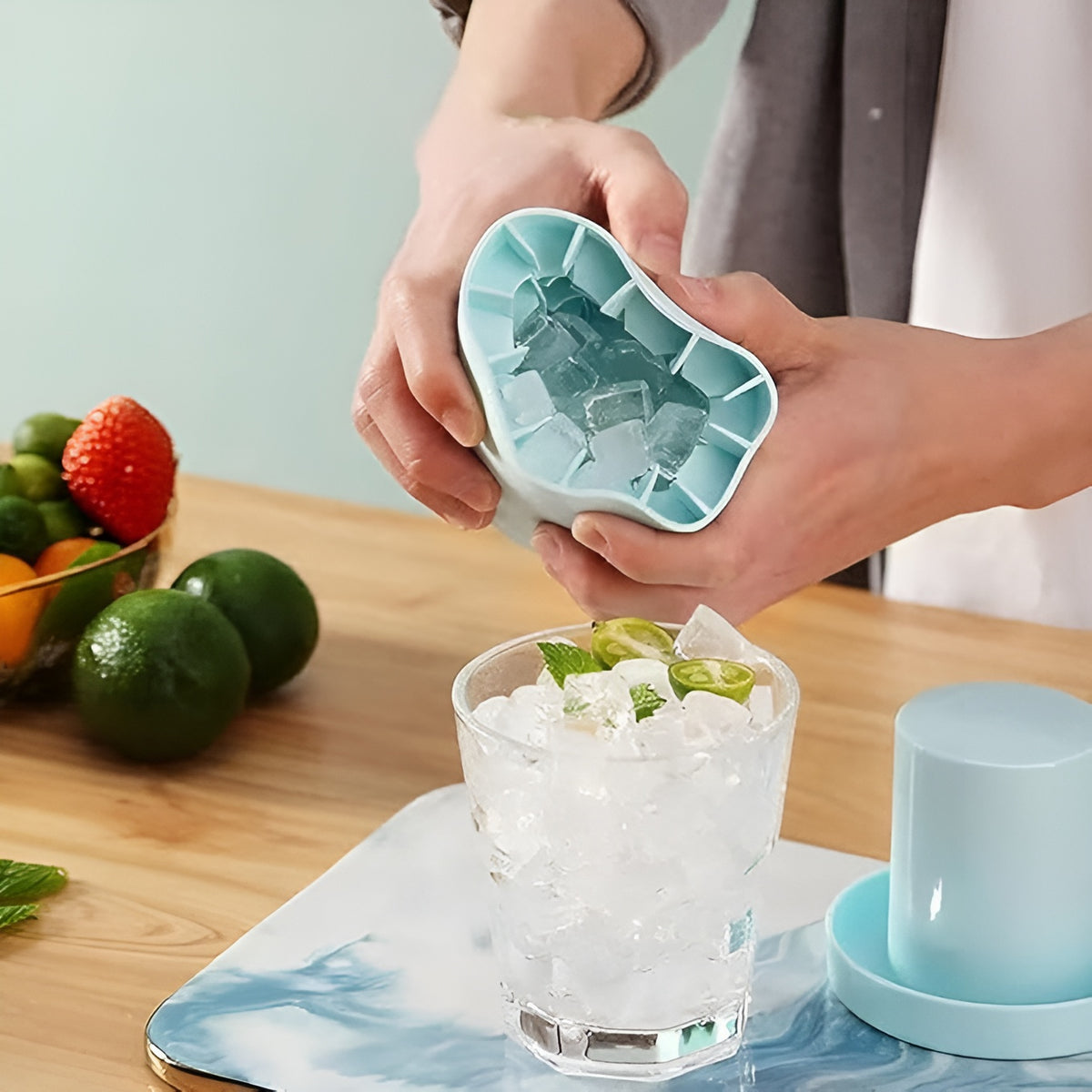 Contenedor portatil para hacer hielo