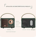 Mini Altavoz Retro de bluetooth – Vista detalle del producto – NQLN Store