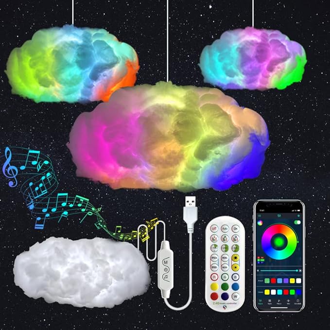 Luces  LED en forma de nubes 3D