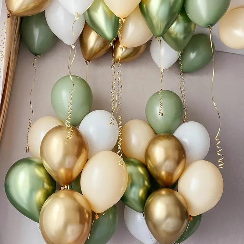 Kit de Globos Verdes y Dorados de 117 Piezas