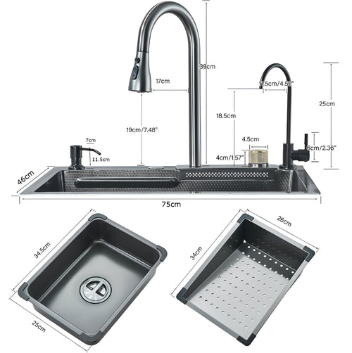 Fregadero de cascada para cocina