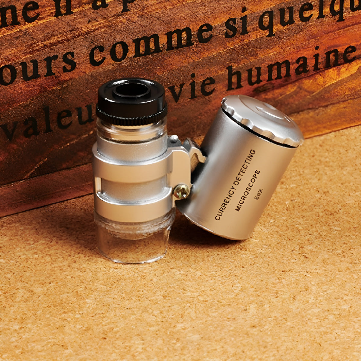 Microscopio de bolsillo portatil con luz LED