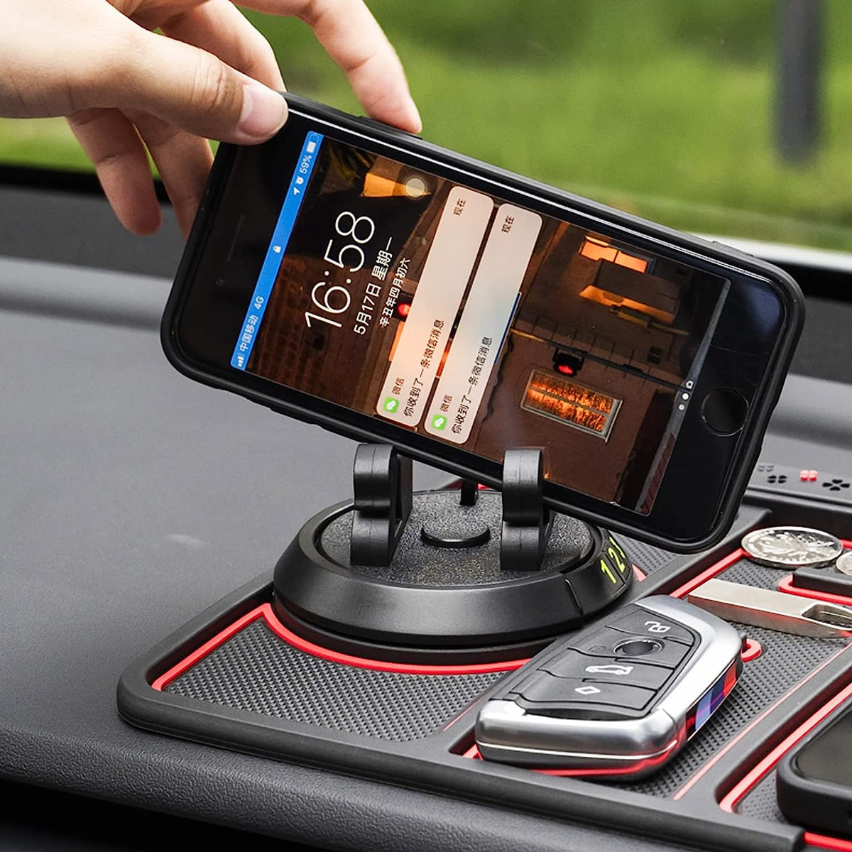 Almohadilla antideslizante de telefono para carro