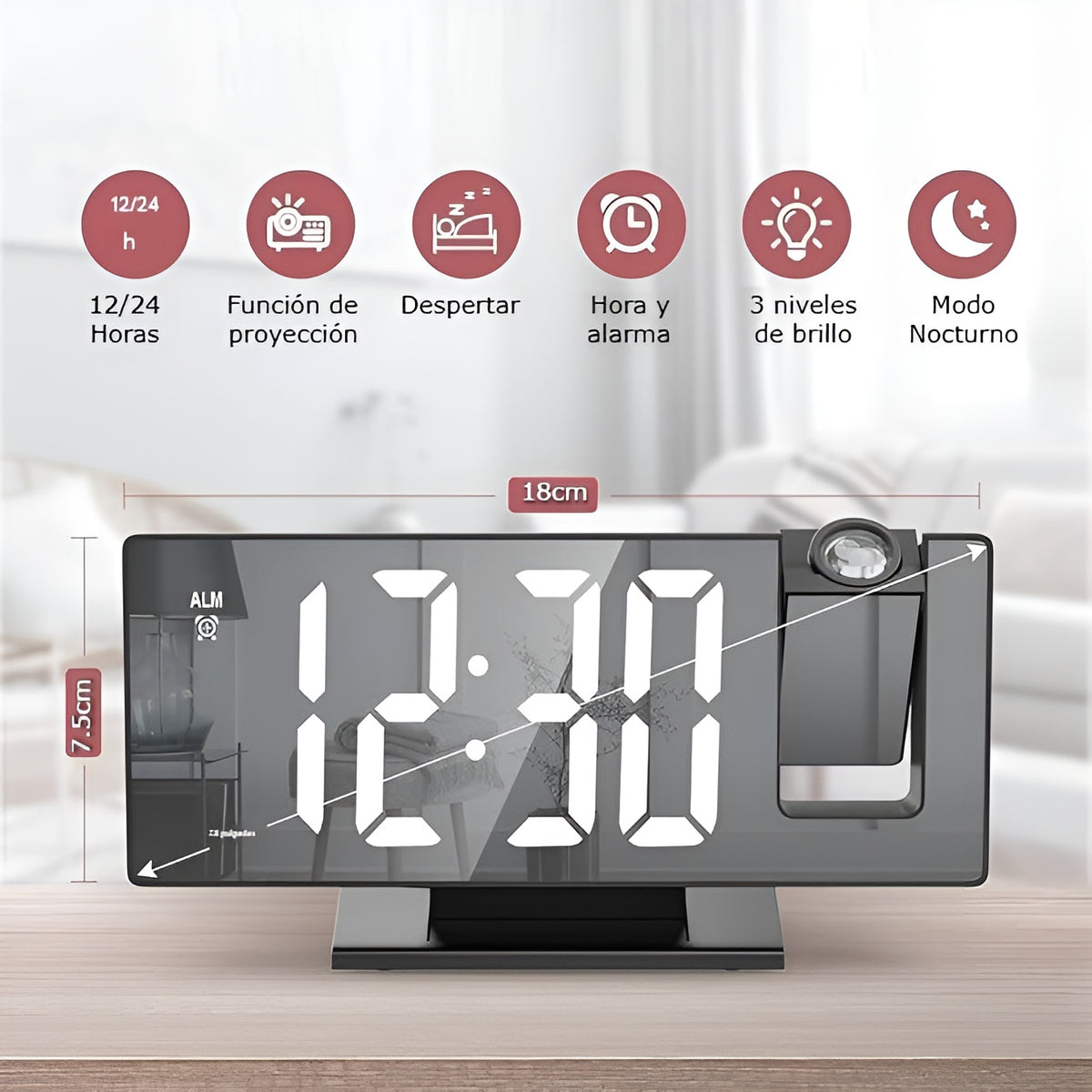 Reloj despertador con proyección – Disponible en Caracas y Margarita – NQLN Store