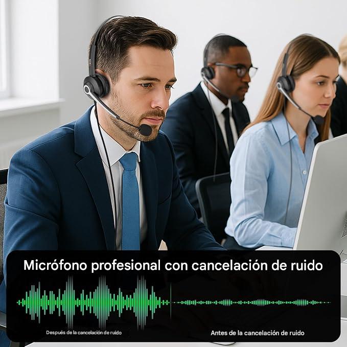 Auriculares USB con microfono para computadora para callcenter