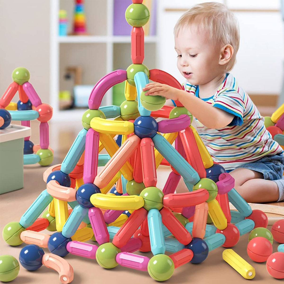 Juego de Construcción Magnético de Bolas y Varillas