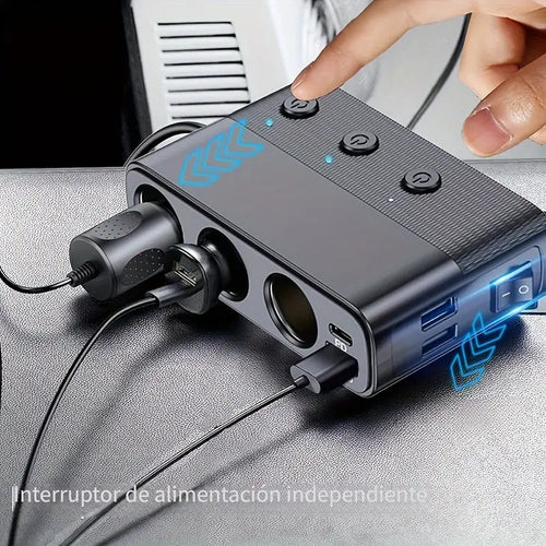 Cargador Multi-Puertos digital para carro