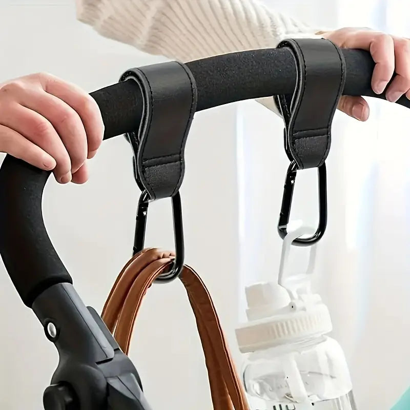 Gancho ajustable de cuero organizador para cartera en coche bebe