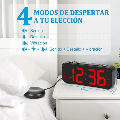 Reloj despertador con vibrador