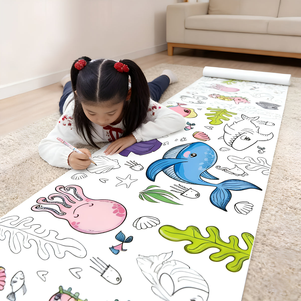 Rollo de papel adhesivo para colorear de 300cm