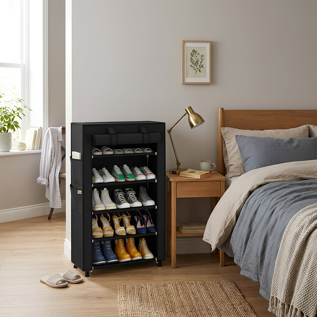 Zapatera con cubierta de tela Vauli – Comprar al mejor precio en NQLN Store Venezuela