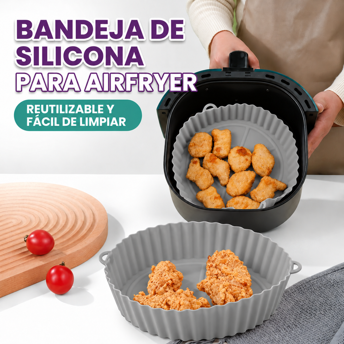 Bandeja de silicona para freidoras de aire
