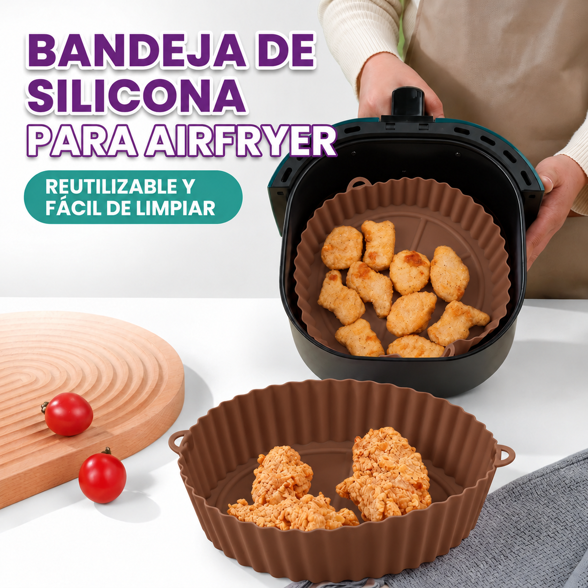 Bandeja de silicona para freidoras de aire