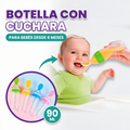 Botella de silicona con cuchara y cubierta 90ml