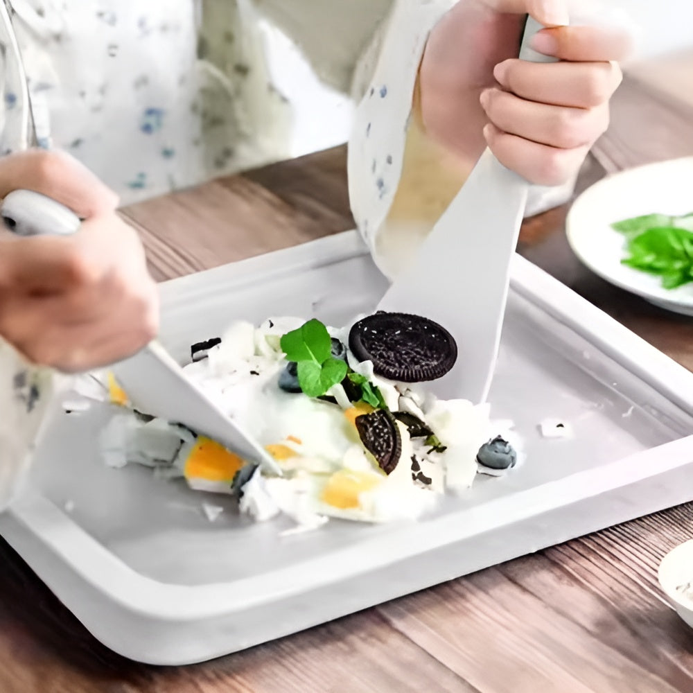 Tabla con espatula Casera Para Hacer Helados