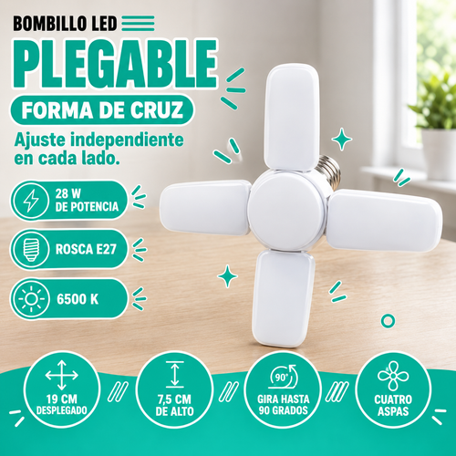 Bombillo LED en forma de cruz plegable