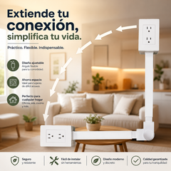 Extensor de Toma de Corriente Ajustable regleta