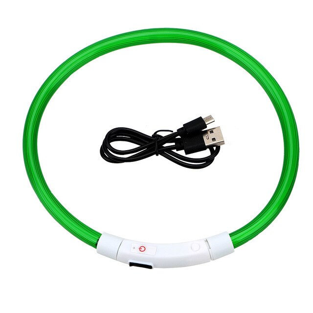 Collar de luz para paseo nocturno, recargable por USB, IPX8, impermeable,  para correr, acampar, escalar, bicicleta