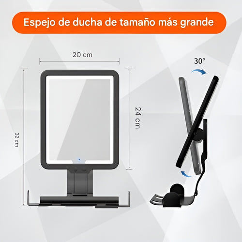Espejo De Ducha Led con soporte
