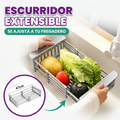 Escurridor de platos de cocina retractil de acero inoxidable